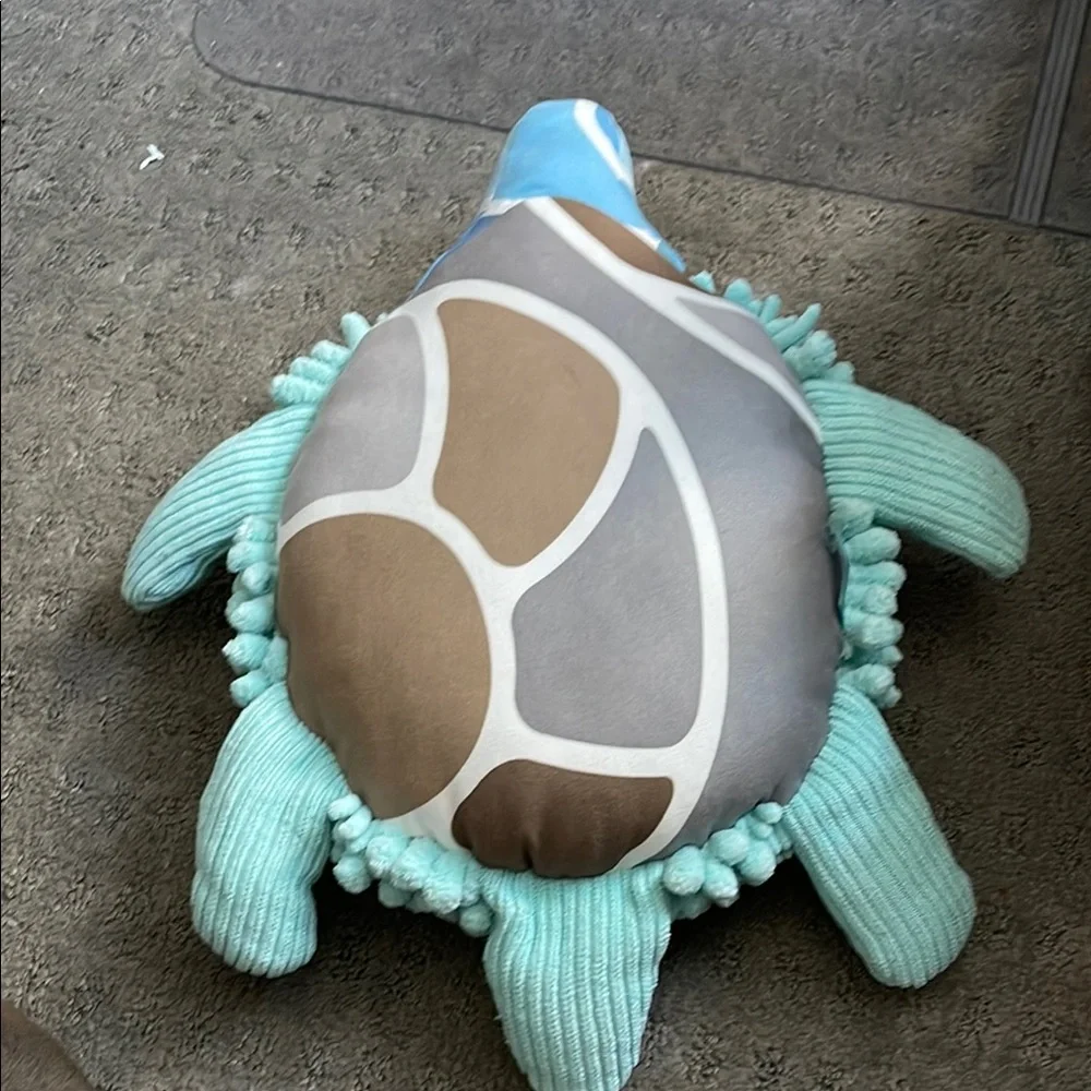 Blue Plush Turtle Pillow - Picture 2 of 3
